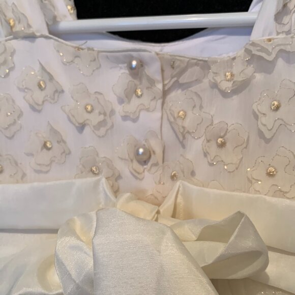 Badgley Mischka Girls Ivory Lace Flower Dress Size 5 Small Shoulder Straps NWT - Picture 5 of 9